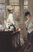 James Tissot Reading The News (nn01) oil painting on canvas